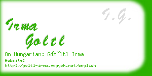 irma goltl business card